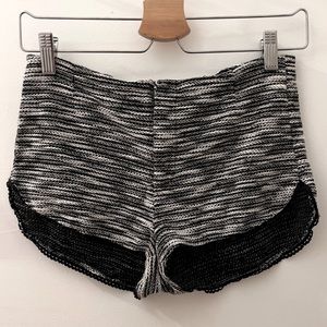 H&M Divided Black + White Striped Knit Shorts